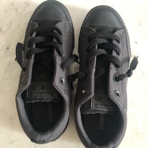 Big boys size 2 black Converse All Star sneakers